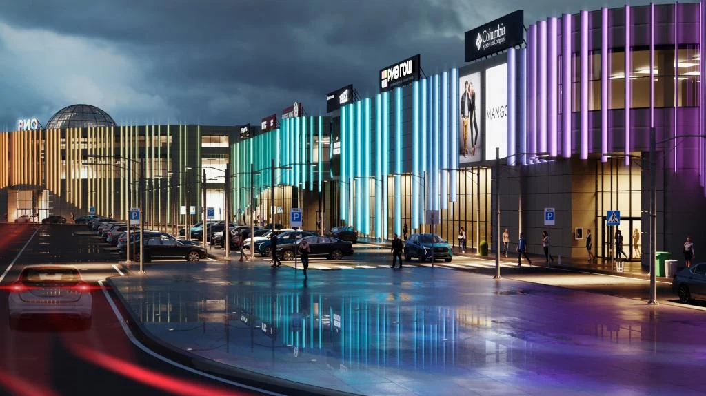 реновация фасада торгового центра РИО